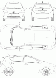 Toyota Aqua blueprint