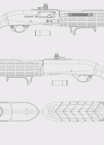 Benelli M2 blueprint