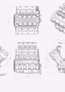 Hartley H1 V8 engine blueprint