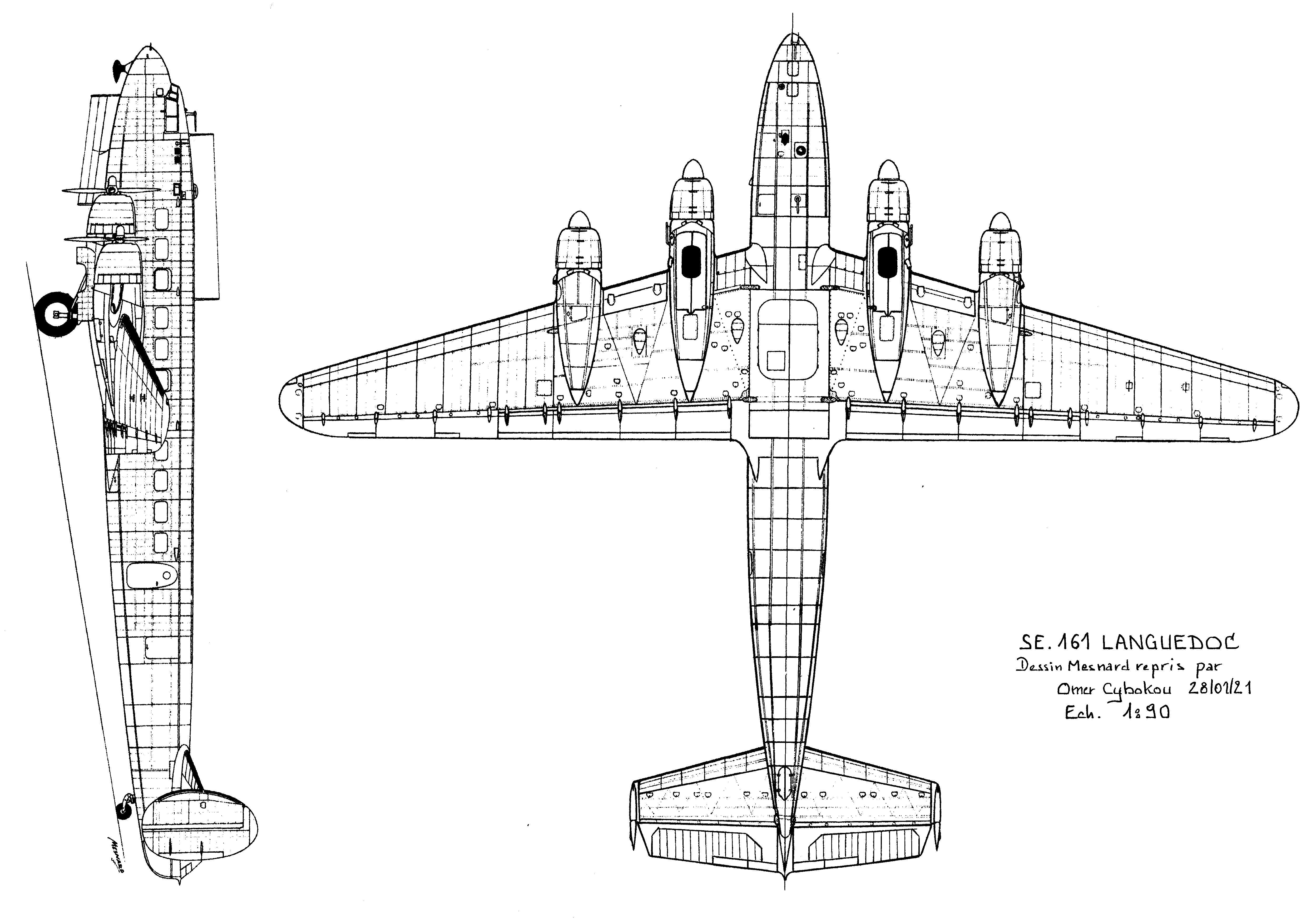 SNCASE SE.161 Languedoc blueprint