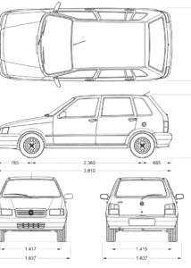 Fiat Uno blueprint