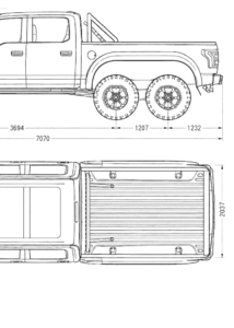 Ford Raptor 6x6 blueprint