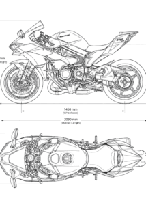 Kawasaki Ninja H2R blueprint
