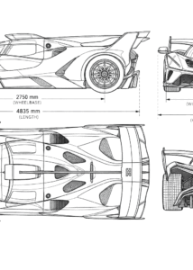 Bugatti Bolide blueprint