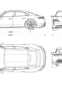 Porsche Taycan Turbo S blueprint